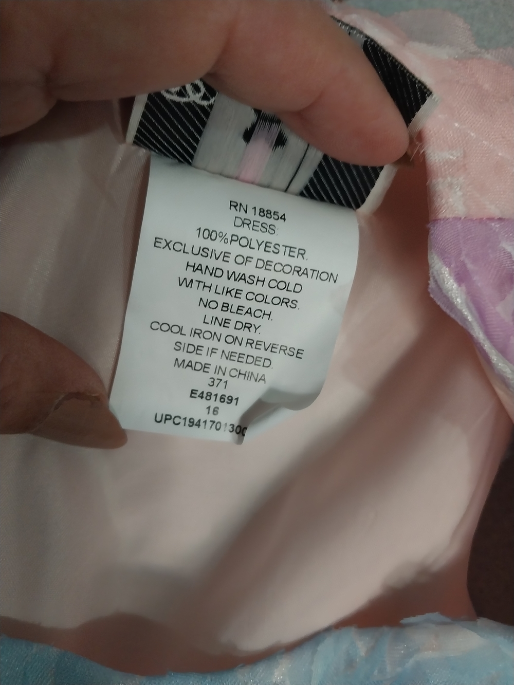 Rare Editions Pink Lavender Blue Textured Dress with Jewel Belt - Picture 12 of 14